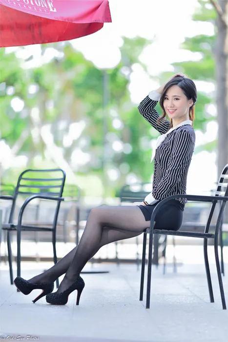 [Mzsock] NO.026 Beautiful model Xiaomi’s new secretary black silk professional attire street photography#[50P]-9